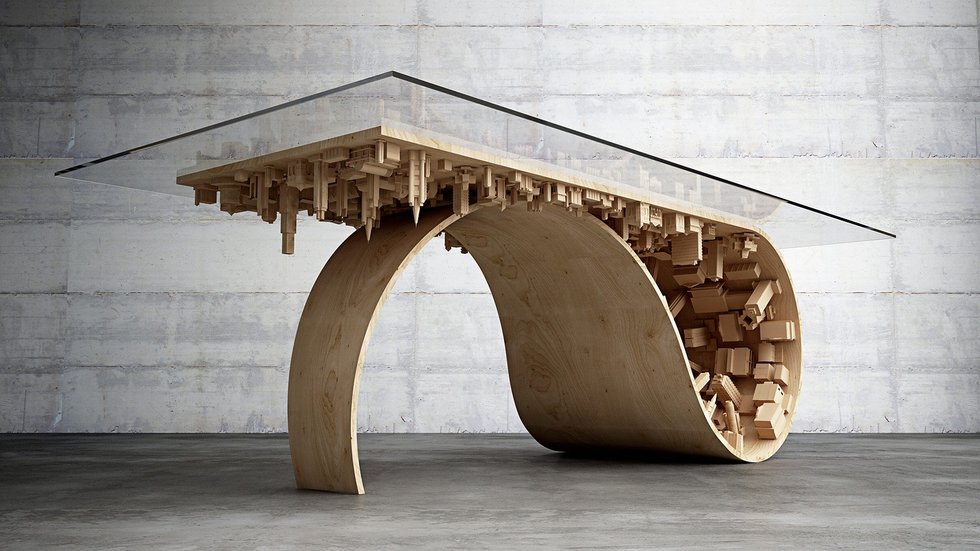 A truly inspired piece, The Waave Coffee Table is based on a scene from Incecption (2010)