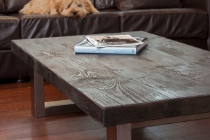 Reclaimed Wood and Steel Coffee Table by Mac+Wood