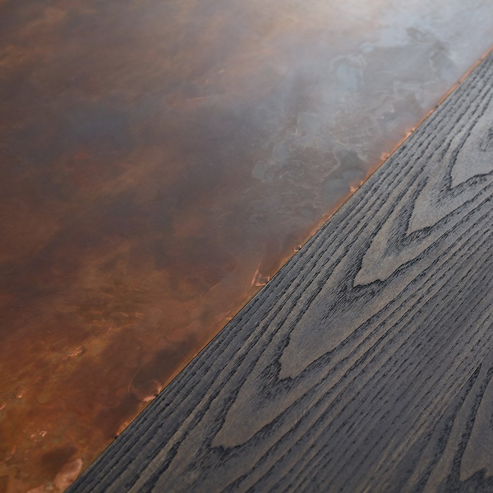 Ash and copper table top