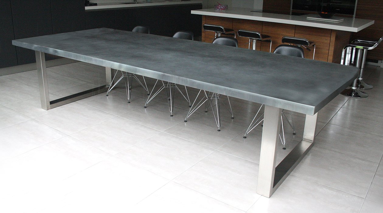 Zinc Dining Tables - Zinc Kitchen & Dining Table - Designer Zinc Table