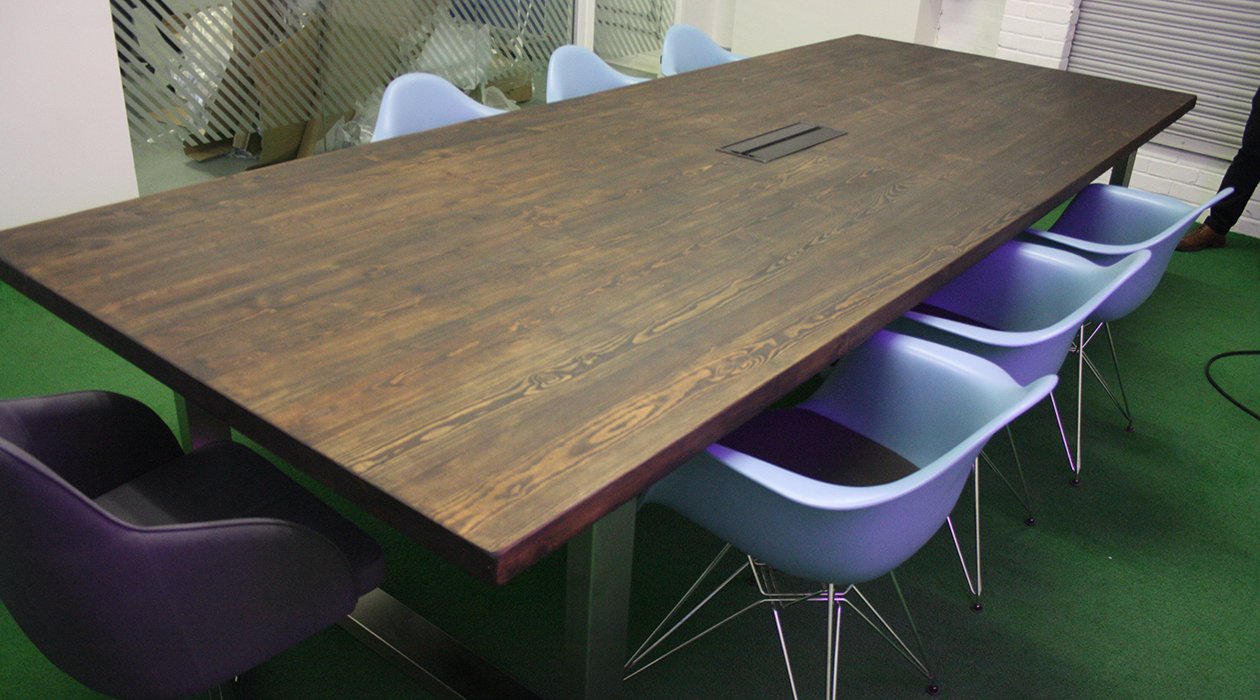 Reclaimed wood store conference table